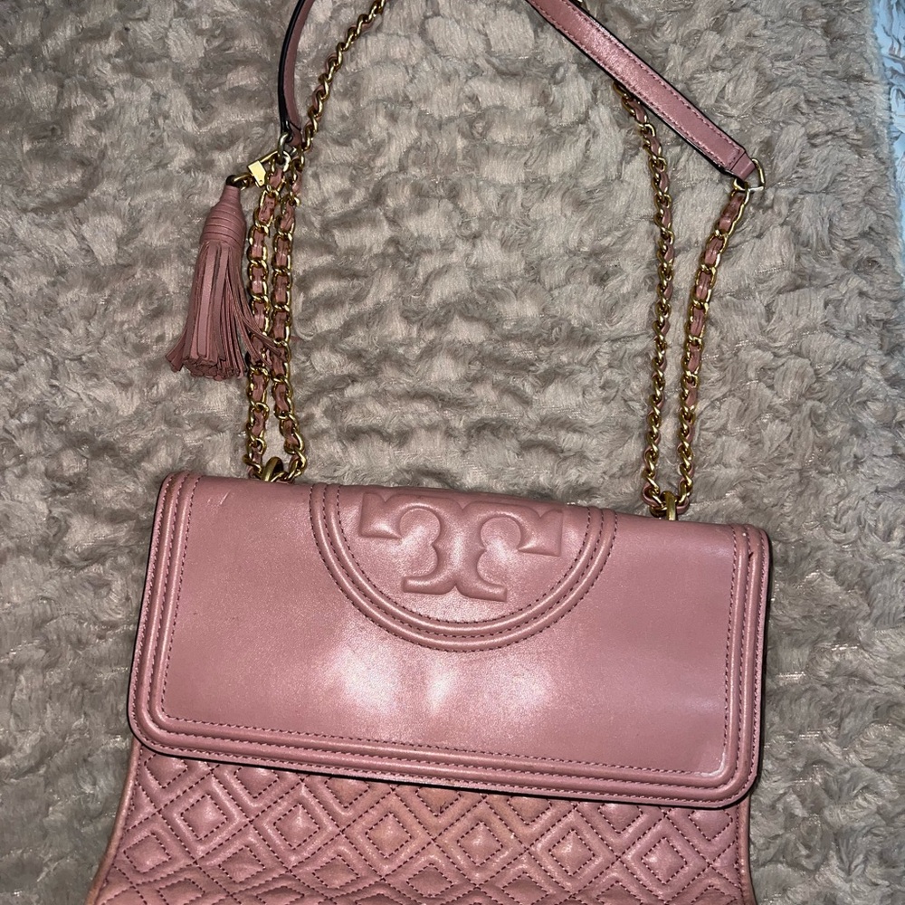 Tory Burch Blush Quilted Crossbody Bag